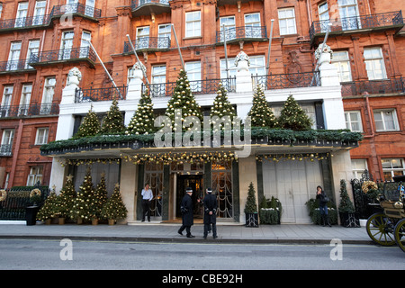 claridges hotel with christmas decorations london england united kingdom uk Stock Photo