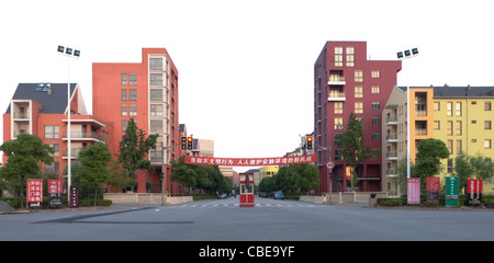 The entrance to Anting New Town, a residential area in German style built on the outskirts of Shanghai, Jiading District, China Stock Photo