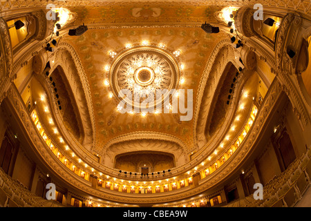 An inner view of the Vichy's opera house (Art Nouveau style). France ...