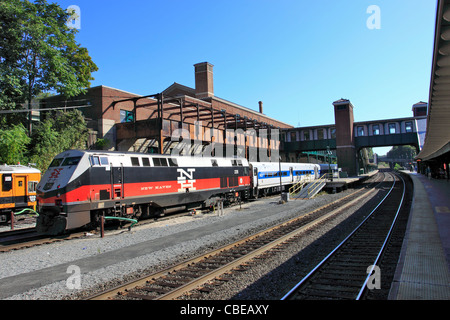 Metro North commuter railroad yard and station Poughkeepsie NY Stock Photo