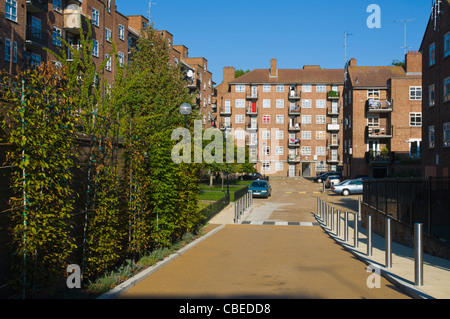 Council estate along Portobello Road street Notting Hill district North Kensington west London England UK Europe Stock Photo