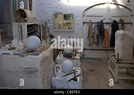 Artist's studio in the Barbara Hepworth Museum and Sculpture Garden, St Ives, Cornwall, West Country, England, UK United Kingdom Stock Photo