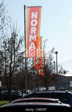 NORMA supermarket sign, Chiemgau Upper Bavaria Germany Stock Photo