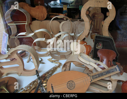 Italy, Lombardy, Cremona, violin making workshop, Stock Photo