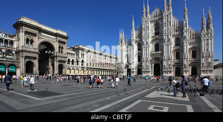 Italy, Lombardy, Milan, Piazza Duomo, Duomo, Galleria Vittorio Emanuele II, Stock Photo