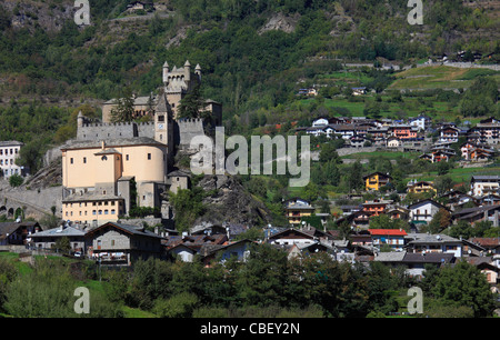 Italy, Aosta Valley, Saint Pierre, Castle, Stock Photo