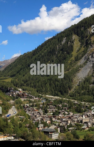 Italy, Alps, Aosta Valley, Courmayeur, village, Stock Photo
