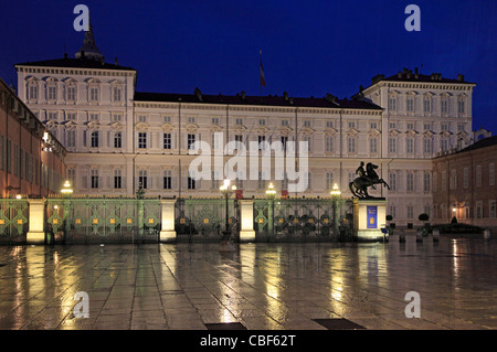 Italy, Piedmont, Turin, Piazza Castello, Palazzo Reale, Stock Photo