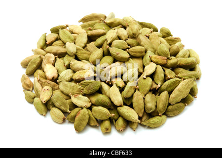 Green cardamom on a white background Stock Photo