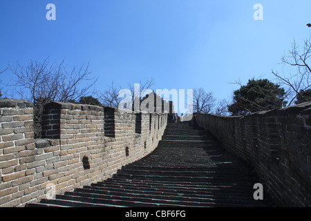 Steep stairs on the Great Wall of China Stock Photo