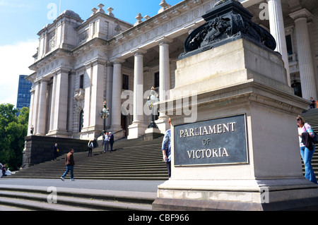 Parliament of Victoria, Spring Street, Melbourne, Australia Stock Photo