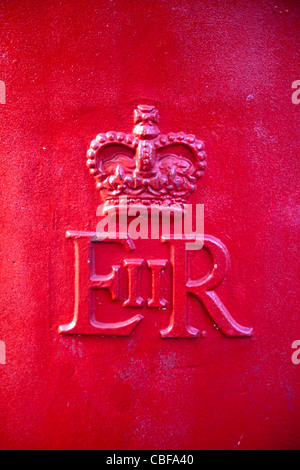 ER (sign on Postbox ) - London UK Stock Photo