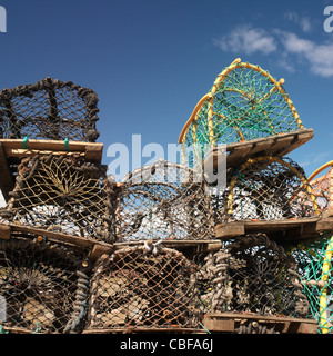 Lobster pots outside Stock Photo