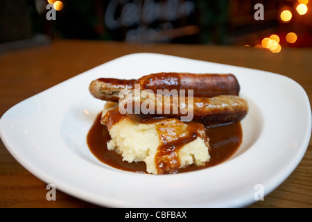 bangers and mash in a gastro pub in london england united kingdom uk Stock Photo