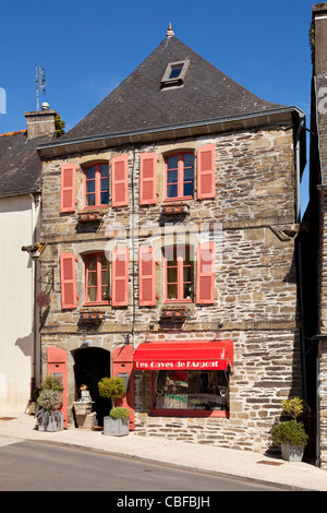 Typical French shop in Chateauneuf du Faou, Finistere, Brittany, France Stock Photo