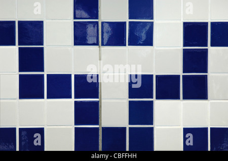 Blue and White Ceramic Tile Stock Photo