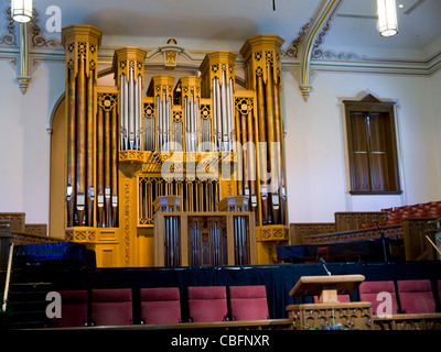 Organ in Mormon Tabernacle, Temple Square, Salt Lake City USA Stock Photo