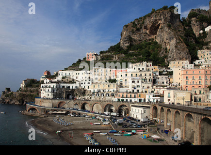 Italy, Campania, Amalfi Coast, Atrani, village, beach, Stock Photo