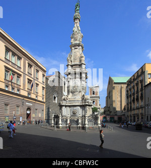 Italy, Campania, Naples, Piazza del Gesu Nuovo, Guglia dell Immacolata, Stock Photo