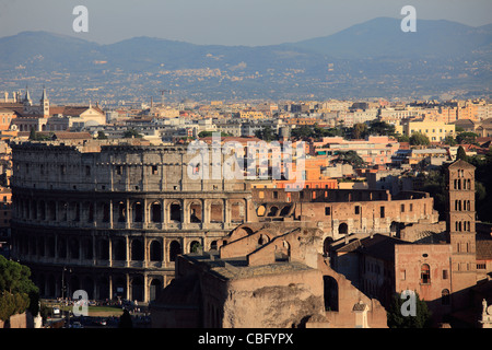 Italy, Lazio, Rome, aerial view, Colosseum, Stock Photo