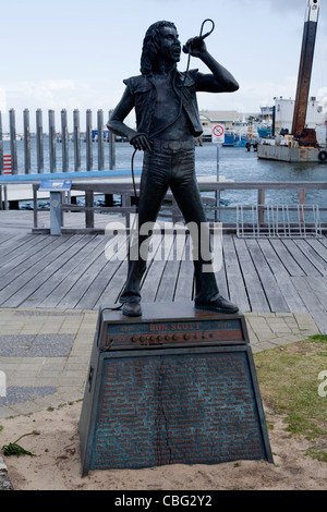 Statue of Bon Scott former front man of AC DC in Fremantle, Perth, Western Australia Stock Photo