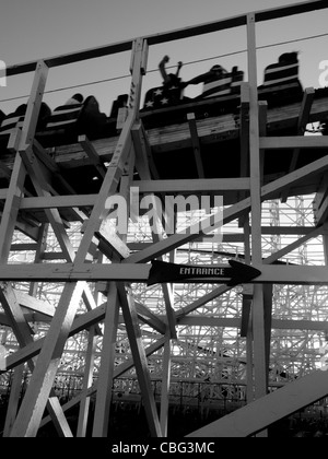 Old Fashion Rollercoaster At The Elitch Gardens Theme Park In