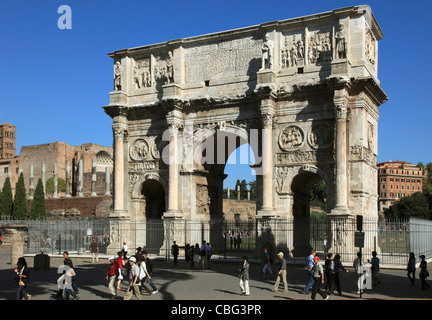 Italy, Lazio, Rome, Arco di Costantino, Triumphal Arch of Constantine, Stock Photo