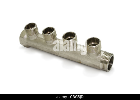 isolated, technology, metal, round, component, connector, circular, thread, Stock Photo
