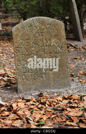 Headstone, Hilton Head Island, South Carolina, USA Stock Photo