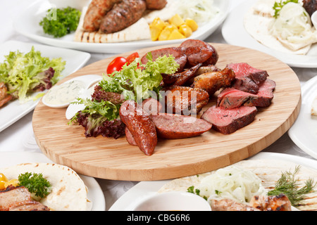 party with tasty dishes Stock Photo