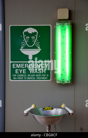 Emergency eye wash station Stock Photo