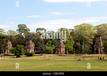 Suor Prat Towers, Angkor Thom, Cambodia Stock Photo