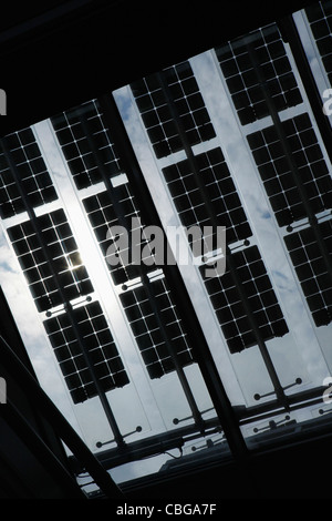 Solar panels on the roof of Jakob Kaiser Haus building Stock Photo