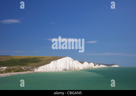 Seven Sisters white chalk cliffs, West Sussex, England, UK, United Kingdom, GB, Great Britain, British Isles, Europe, EU Stock Photo