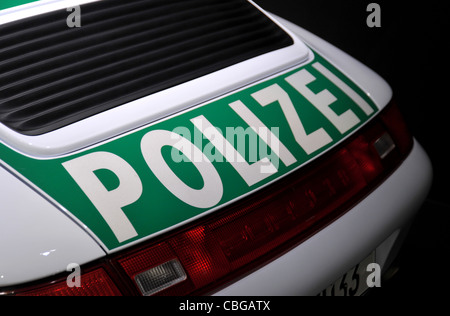 Porsche 911 993 Carrera Coupe Police Polizie liveried car, as used by the German Police Stock Photo