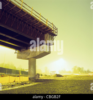 A freeway over pass under construction Stock Photo