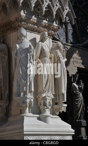 Gothic Reims Notre Dame Cathedral - Our Lady of Rheims - in the Champagne region of France, built in th 13th Century, Stock Photo