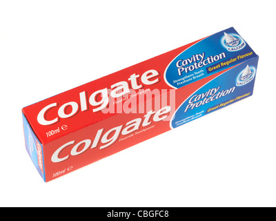 Colgate toothpaste box cavity protection 75ml container isolated Stock ...