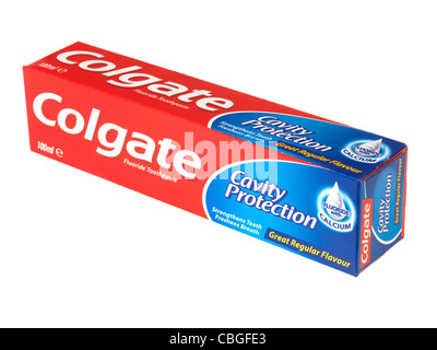 Colgate toothpaste box cavity protection 75ml container isolated Stock ...