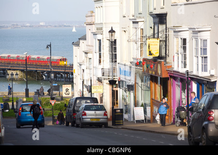 Pier, Railway, Shopping, Union Street, shopping, Ryde, Isle of Wight, England, UK Stock Photo