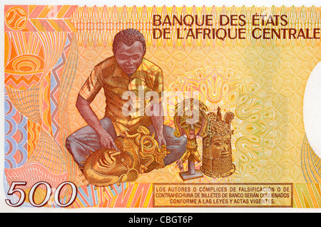 Equatorial Guinea 500 Five Hundred Franc Bank Note. Stock Photo