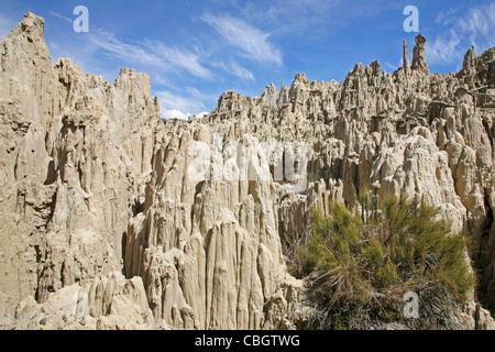 Eroded limestone rock formations in the Valley of the Moon / Valle de la Luna near La Paz, Bolivia Stock Photo