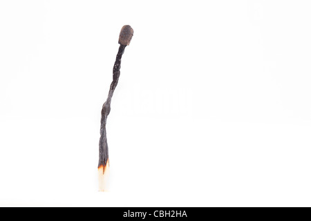 burnout match isolated on a white background Stock Photo