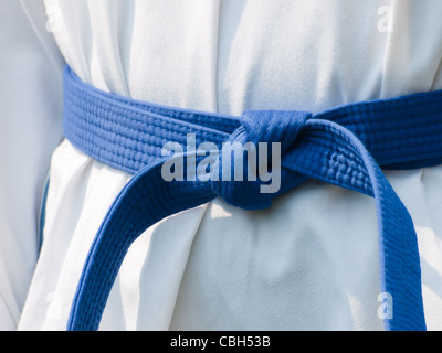 TaeKwonDo school practice on lawn in the park. Stock Photo