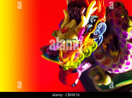 Colorful dragon border, traditional Asian decoration and ornamental art, Chinese Zodiac, astrology sign, 2012 New Year symbol Stock Photo