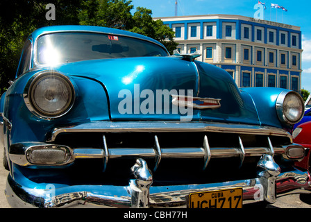 Old American vintage car in the street of Havana, Cuba, Stock Photo
