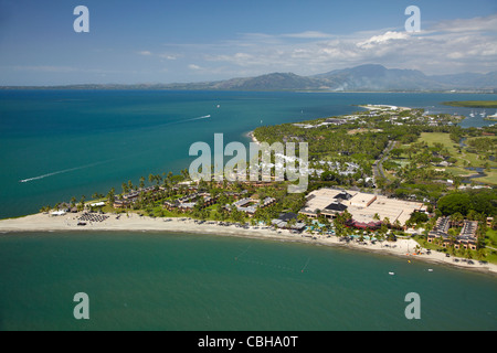 Sheraton Fiji Resort, Denarau Island, near Nadi, Viti Levu, Fiji, South Pacific - aerial Stock Photo