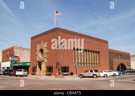 Merchant's National Bank Louis Sullivan designed 'Jewel Box' bank. Grinnell, Iowa Stock Photo