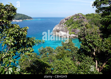 View from Sailing Rock on Similan island in the Similan Islands, Phang-Nga, near Phuket, Thailand Stock Photo