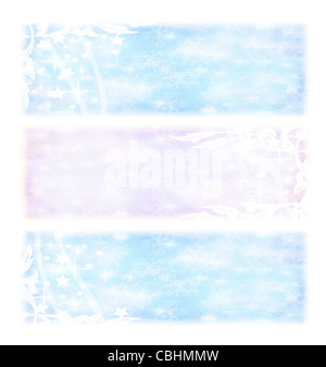 Winter holidays banners, cold blue and pink Christmas backgrounds, wintertime collage,decorative ornamental abstract card Stock Photo